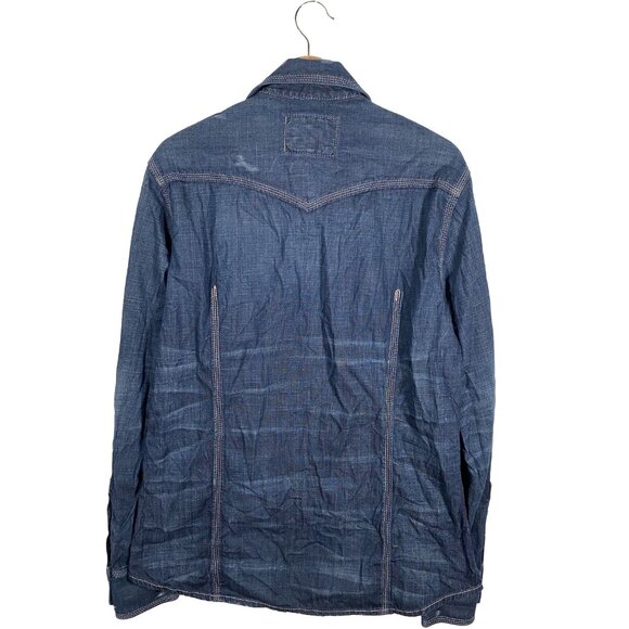 True Religion Men's Vintage Rocky Long Sleeve Western Shirt - Picture 5 of 8